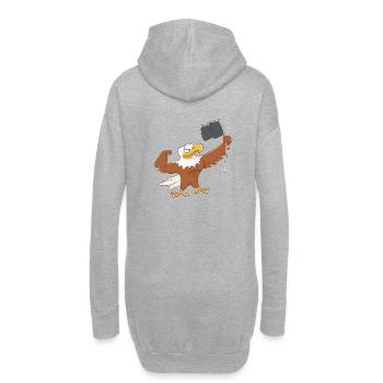 Adler Fahne Fantasy Zeichnung Vogel COMIC - Hoodie-Kleid - Grau meliert - Hinten