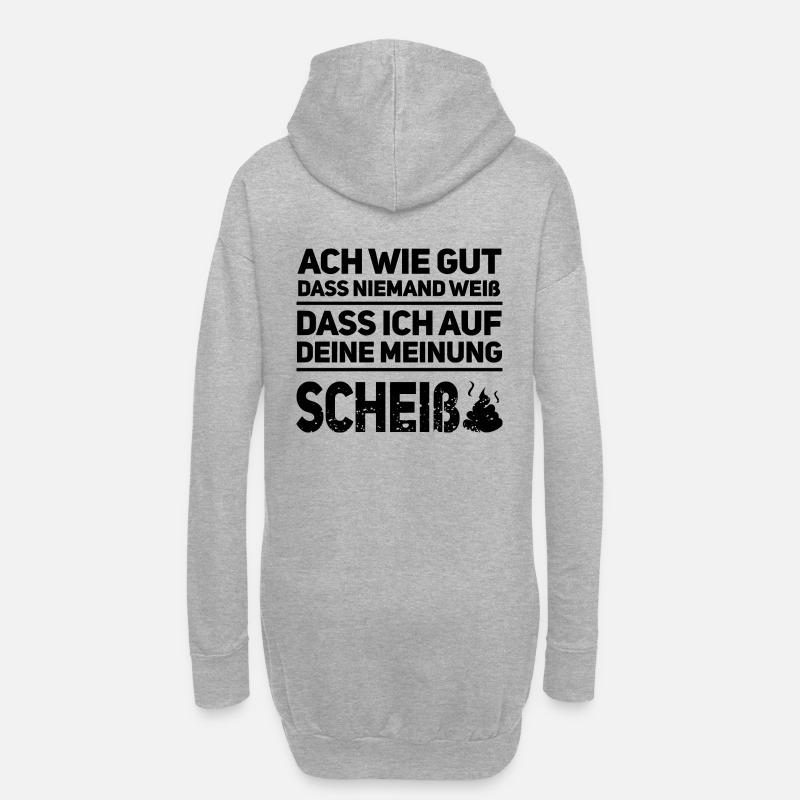 Ich scheiß auf deine Meinung Geschenk Idee - Hoodie-Kleid - Grau meliert