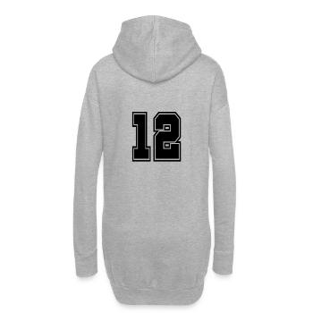 12 Rückennummer Collegestyle Football Fußball Zahl - Hoodie-Kleid - Grau meliert - Hinten