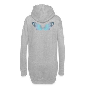 Gefiederte blaue Schmetterlingsflügel für Feen - Hoodie-Kleid - Grau meliert - Hinten