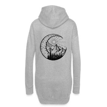 Paysage de montagne dans la lune (noir) - Sweat-shirt à capuche long Femme - gris chiné - Dos