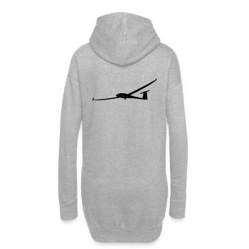 Ventus Segelflugzeug - Hoodie-Kleid - Grau meliert - Hinten
