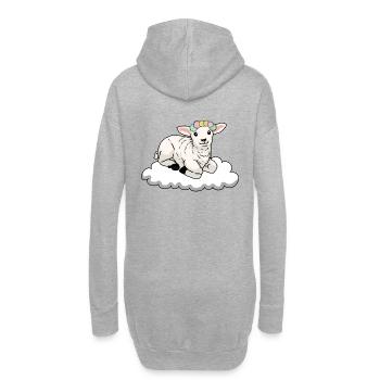 Schaf Schafe - Hoodie-Kleid - Grau meliert - Hinten