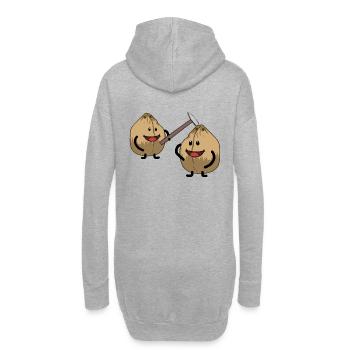 Kokosnuss Nuss Nüsse knacken Hammer Fantasy - Hoodie-Kleid - Grau meliert - Hinten