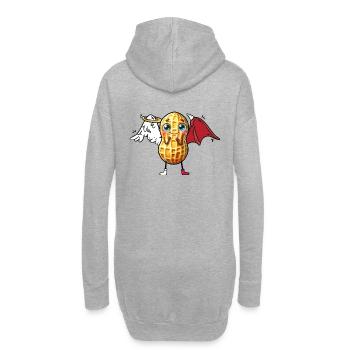 Cacahuète Ange Diable Cacahuète Occulte Spirituel - Sweat-shirt à capuche long Femme - gris chiné - Dos