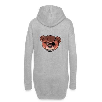 Horror Teddy gruselig Monster Zombie Bär Pirat - Hoodie-Kleid - Grau meliert - Hinten