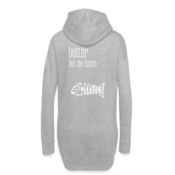 Beurre avec le poisson . - Sweat-shirt à capuche long Femme - gris chiné - Dos