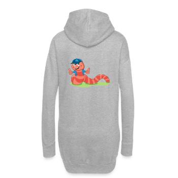 Ver rose - Ver de terre cool avec capuchon - Sweat-shirt à capuche long Femme - gris chiné - Dos