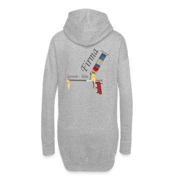 Pour les ouvriers du bâtiment - artisans - entreprise Construction exacte - Sweat-shirt à capuche long Femme - gris chiné - Dos