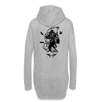 tod tot sensenmann friedhof halloween shirt - Hoodie-Kleid - Grau meliert - Hinten