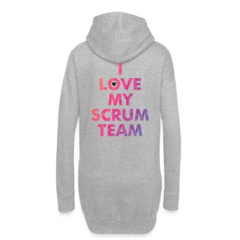 J'aime mon équipe de mêlée - Sweat-shirt à capuche long Femme - gris chiné - Dos