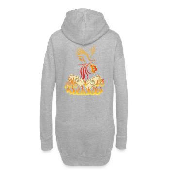 Bitcoin BTC & Phönix - Blockchain Satoshi Nakamoto - Hoodie-Kleid - Grau meliert - Hinten