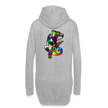 Gekko Echse Zoo Kinder bunt - Hoodie-Kleid - Grau meliert - Hinten