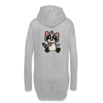 Raccoon Animals Cookies Kids Fantasy Wildlife - Hoodie Dress - heather grey - Back