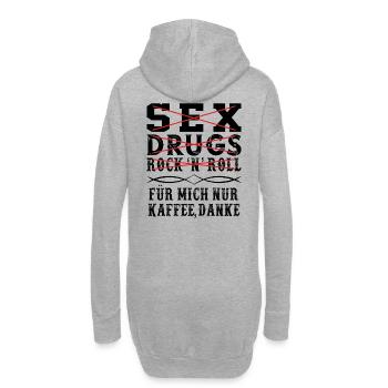 Sex Drugs Rock N Roll Pour Moi Seulement Café Merci - Sweat-shirt à capuche long Femme - gris chiné - Dos