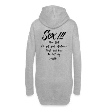Sexe !!! Souriez et passez le meilleur jour - Sweat-shirt à capuche long Femme - gris chiné - Dos