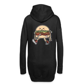 Kawaii Burger avec couteau et fourchette Fantasy Geek - Sweat-shirt à capuche long Femme - noir - Dos