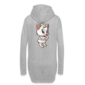 Drôle d’infirmière de chat médecin médicine - Sweat-shirt à capuche long Femme - gris chiné - Dos