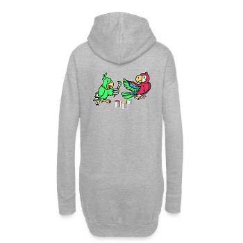 Papageien malen alles schön bunt - Hoodie-Kleid - Grau meliert - Hinten
