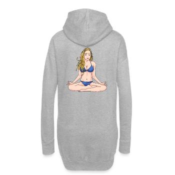 Meditation sexy Girl in Bikini OM - Hoodie-Kleid - Grau meliert - Hinten