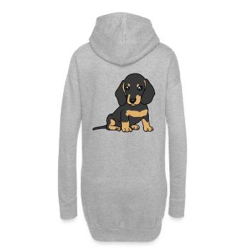 Petit teckel race chien chien animaux chiens - Sweat-shirt à capuche long Femme - gris chiné - Dos