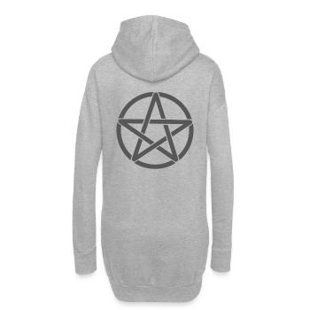 Pentagramme - Sweat-shirt à capuche long Femme - gris chiné - Dos