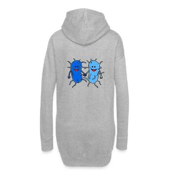 Bakterien Freundschaft Liebe Infektion krank - Hoodie-Kleid - Grau meliert - Hinten