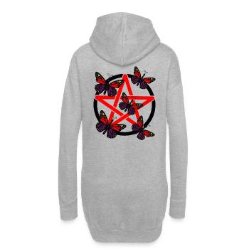 Pentagrammes vaudou sorcières - Sweat-shirt à capuche long Femme - gris chiné - Dos