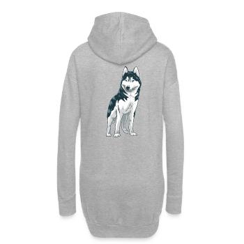 Süßer Husky Hund Weihnachtsgeschenk Hunde - Hoodie-Kleid - Grau meliert - Hinten