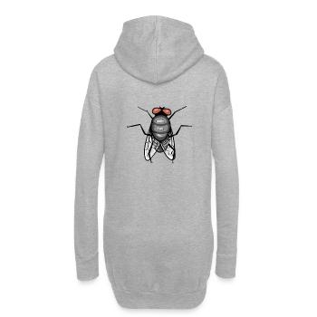 Fliege Insekten Tiere - Hoodie-Kleid - Grau meliert - Hinten