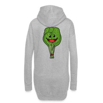 Spinat Gemüse Vegan Veganer kochen gesund Küche - Hoodie-Kleid - Grau meliert - Hinten