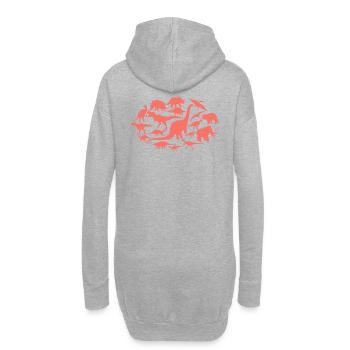 Chemise T-Rex Dinosaure Collection Cadeau - Sweat-shirt à capuche long Femme - gris chiné - Dos