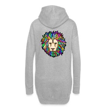 Léo Lion Tête de Lion Animaux Animaux Signe du Zodiaque - Sweat-shirt à capuche long Femme - gris chiné - Dos