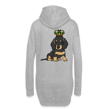 Dackel Hunderasse Hund Hunde Tiere König - Hoodie-Kleid - Grau meliert - Hinten