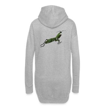Mantis Insekt Gottesanbeterin Insekten Grafik - Hoodie-Kleid - Grau meliert - Hinten