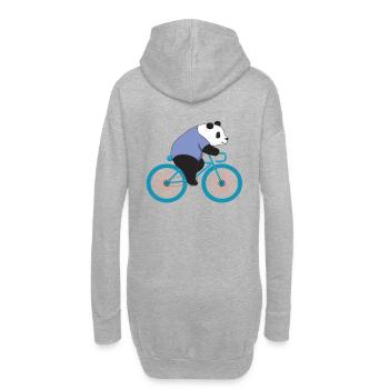 Panda Bär mit Fahrrad - Hoodie-Kleid - Grau meliert - Hinten