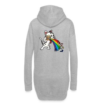 Party Feiern Bier kotzen Alkoholiker Säufer Rausch - Hoodie-Kleid - Grau meliert - Hinten