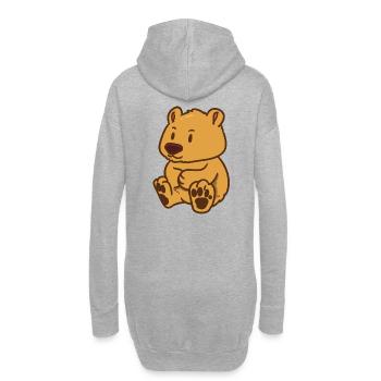 Teddy Teddybär Stofftier kuscheln schmusen umarmen - Hoodie-Kleid - Grau meliert - Hinten