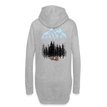 Montagne Nature Montagnes Wildnis Ours - Sweat-shirt à capuche long Femme - gris chiné - Dos