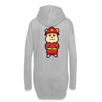 Pompiers pompiers hamsters rongeurs enfants profession - Sweat-shirt à capuche long Femme - gris chiné - Dos