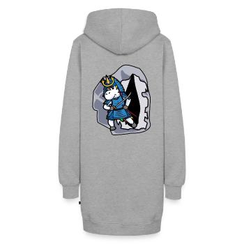 Einhorn Einhörner Ritter Fantasy Schwert Kinder - Hoodie-Kleid - Grau meliert - Hinten