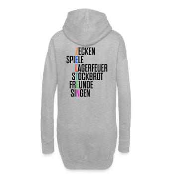 Campen Camping Zelten Zeltlager Pfadfinder KJG - Hoodie-Kleid - Grau meliert - Hinten