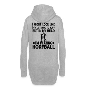 Idée cadeau Korfball Dire drôle - Sweat-shirt à capuche long Femme - gris chiné - Dos