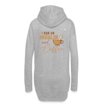 Diabetis Insulin Kaffee Tasse Spritze Diabetiker - Hoodie-Kleid - Grau meliert - Hinten