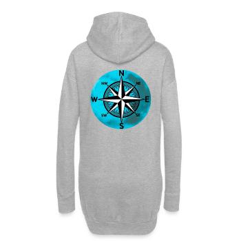 Boussole Planètes Rose Vent Voyage Expédition Nautique - Sweat-shirt à capuche long Femme - gris chiné - Dos