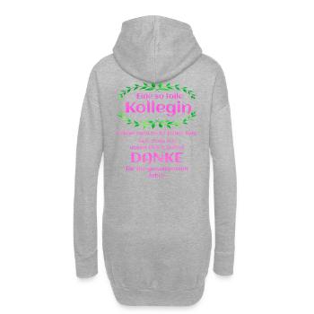 Danke - Kollegin - Geschenk - Arbeit - Büro - Job - Hoodie-Kleid - Grau meliert - Hinten