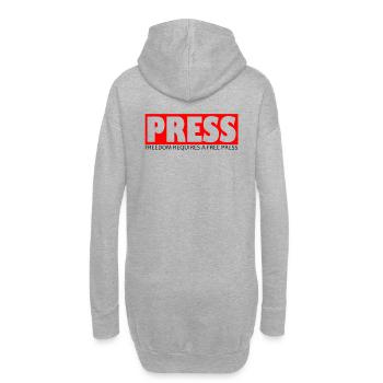 Cadeau de presse gratuit pour les journalistes et les reporters - Sweat-shirt à capuche long Femme - gris chiné - Dos