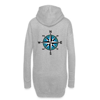 Compass Nautical Sailor Ahoi Wind Rose Trip - Hoodie Dress - heather grey - Back