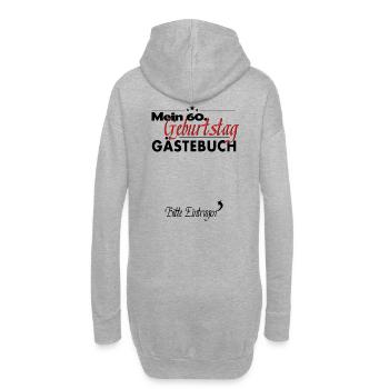 60. Geburtstag Party Gästebuch 60 Jahre - Hoodie-Kleid - Grau meliert - Hinten