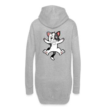 Animaux chat chaton - Sweat-shirt à capuche long Femme - gris chiné - Dos